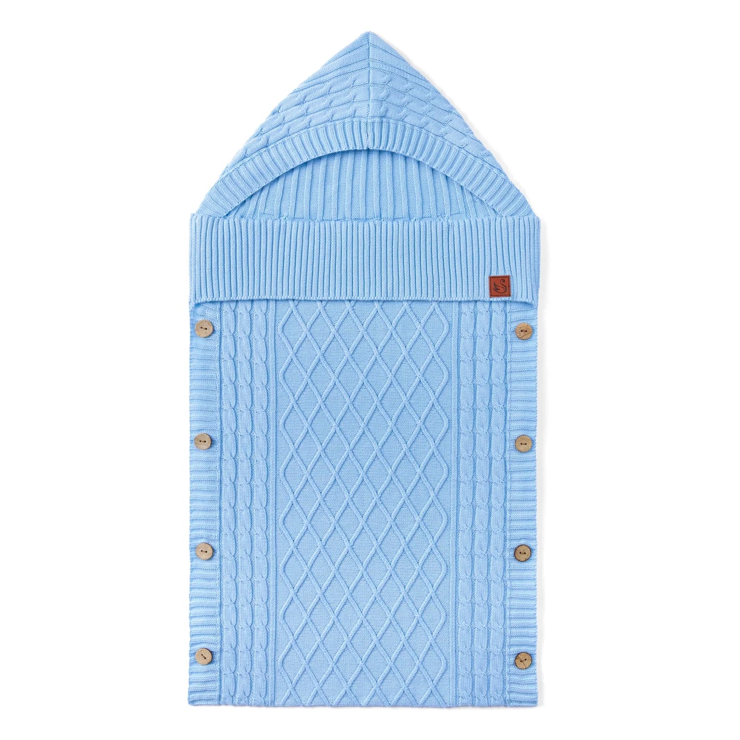 Cable Knit Baby Sleep Sack In Baby Blue