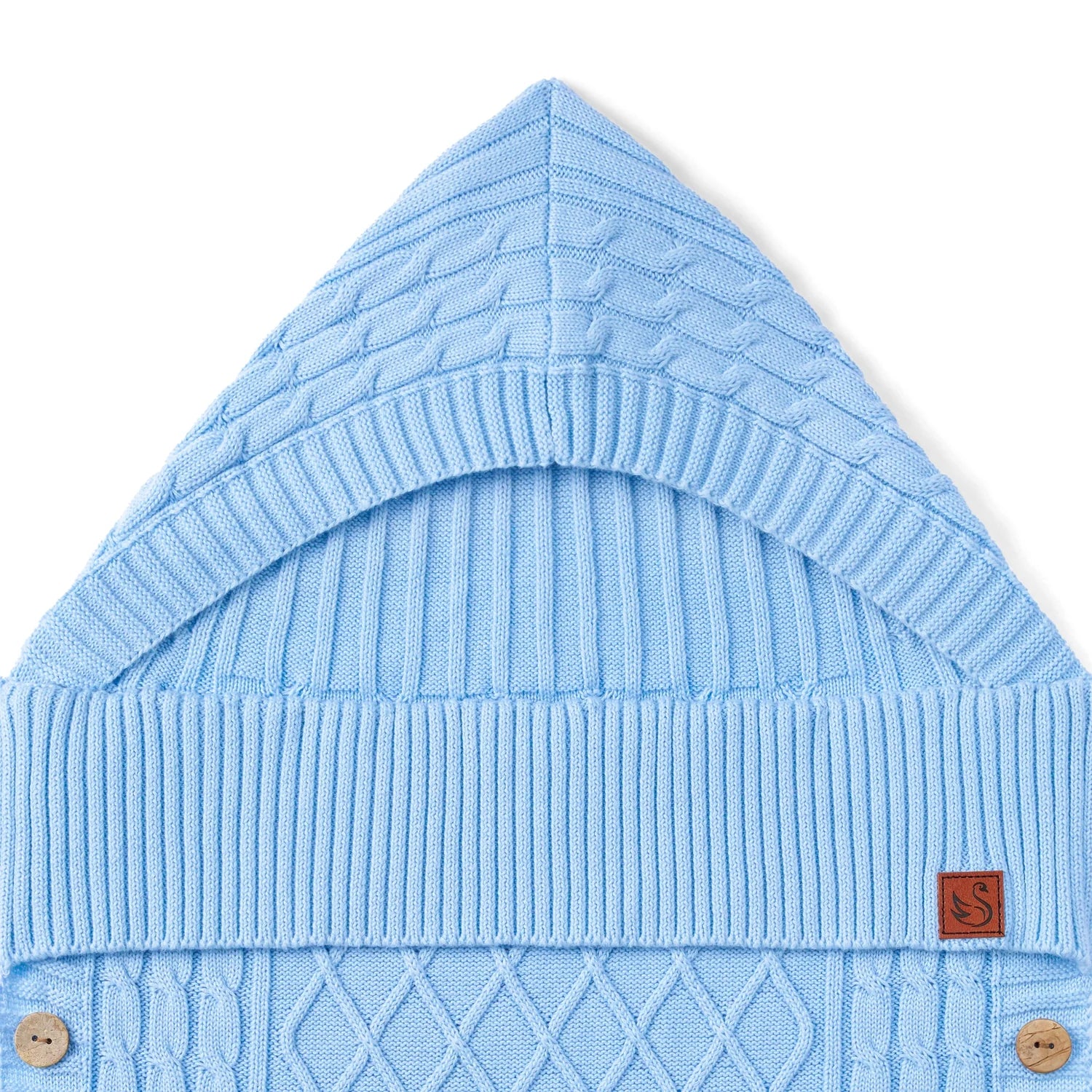 Cable Knit Baby Sleep Sack In Baby Blue