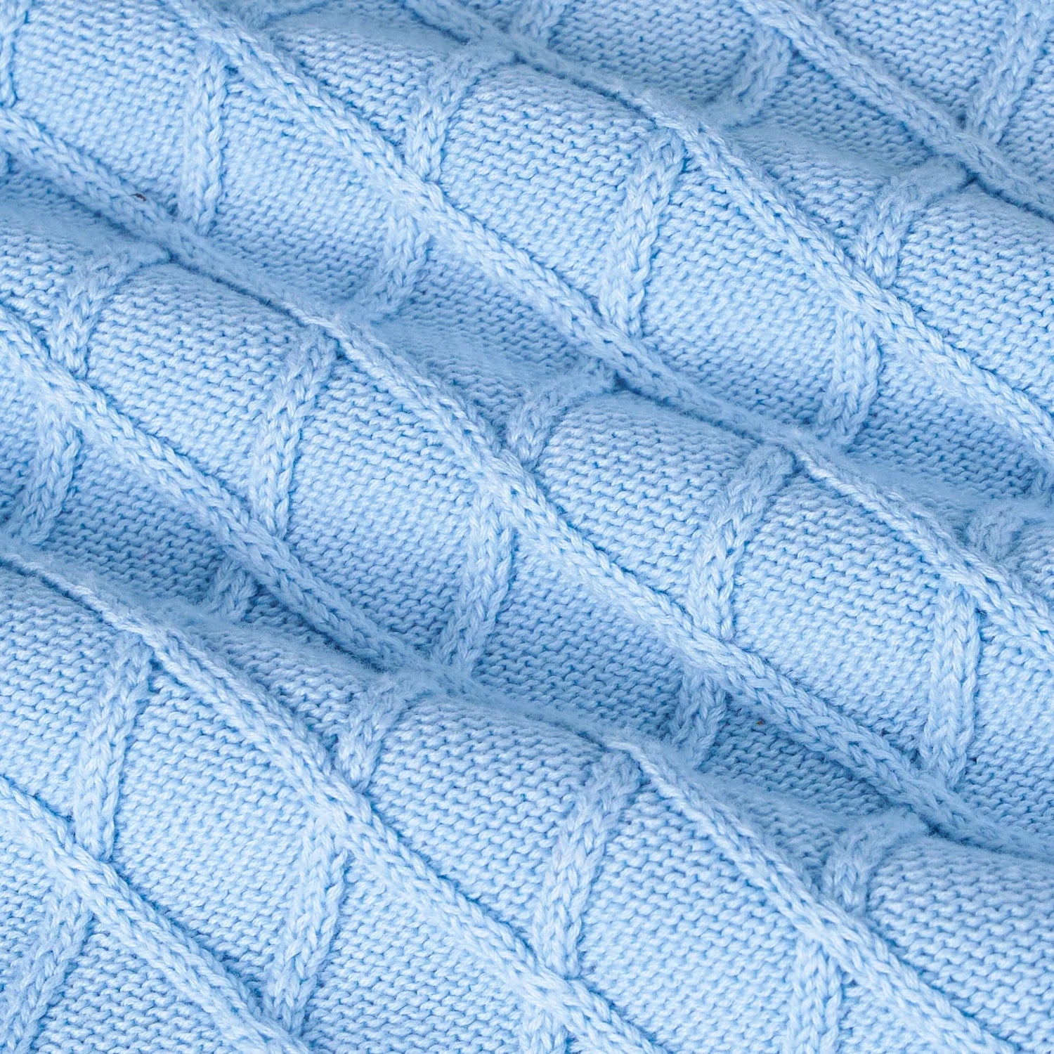 Cable Knit Baby Sleep Sack In Baby Blue