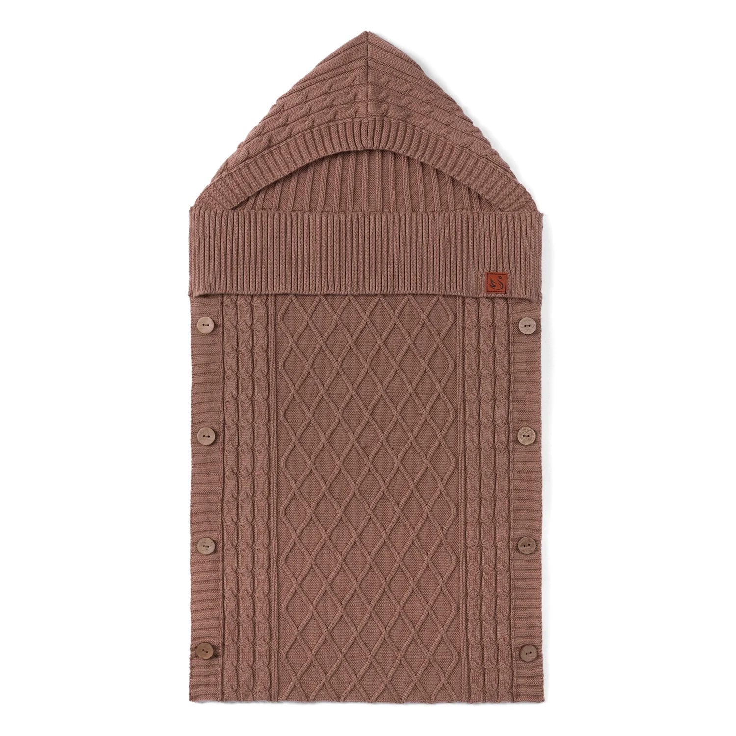Cable Knit Baby Sleep Sack In Mocha