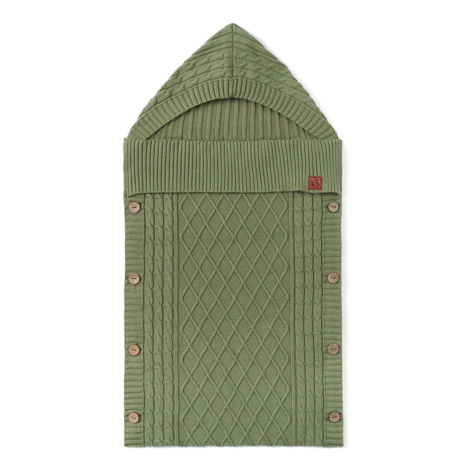 Cable Knit Baby Sleep Sack In Sage Green