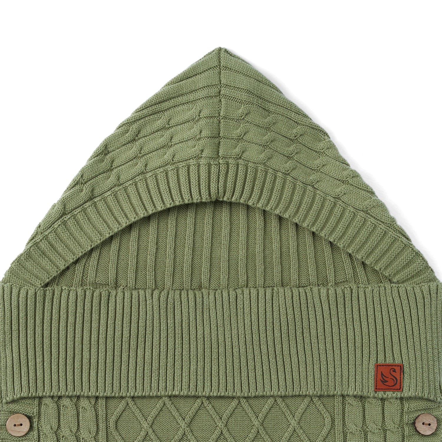 Cable Knit Baby Sleep Sack In Sage Green