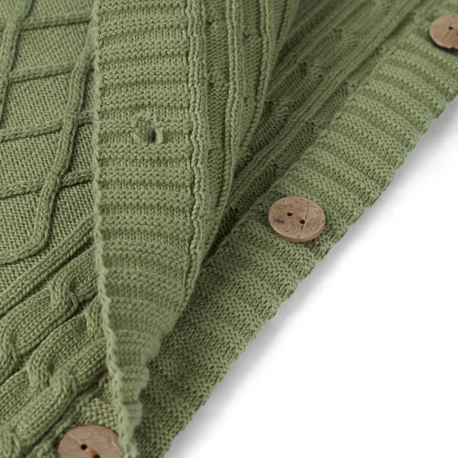 Cable Knit Baby Sleep Sack In Sage Green