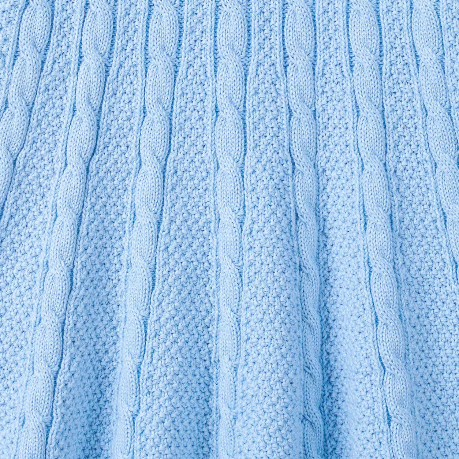 Cable Knit Polo Dress In Baby Blue