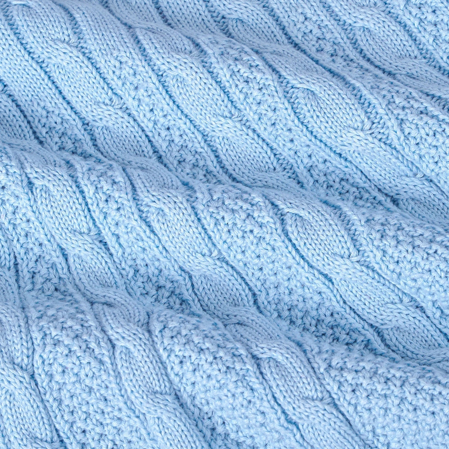 Cable Knit Polo Dress In Baby Blue