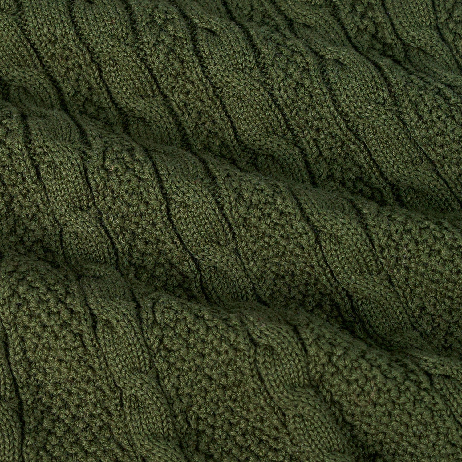 Cable Knit Polo Dress In Forest Green