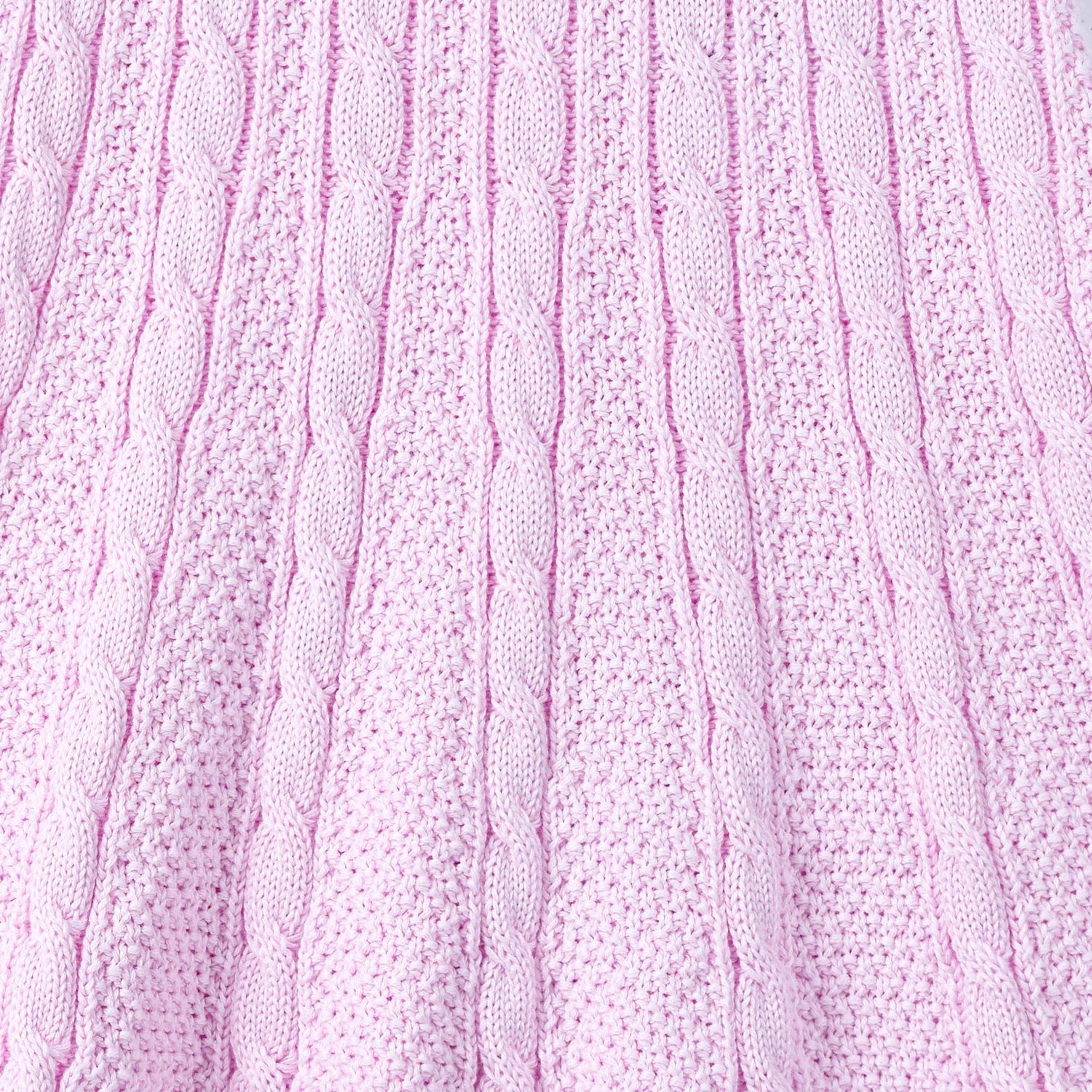 Cable Knit Polo Dress In Lilac