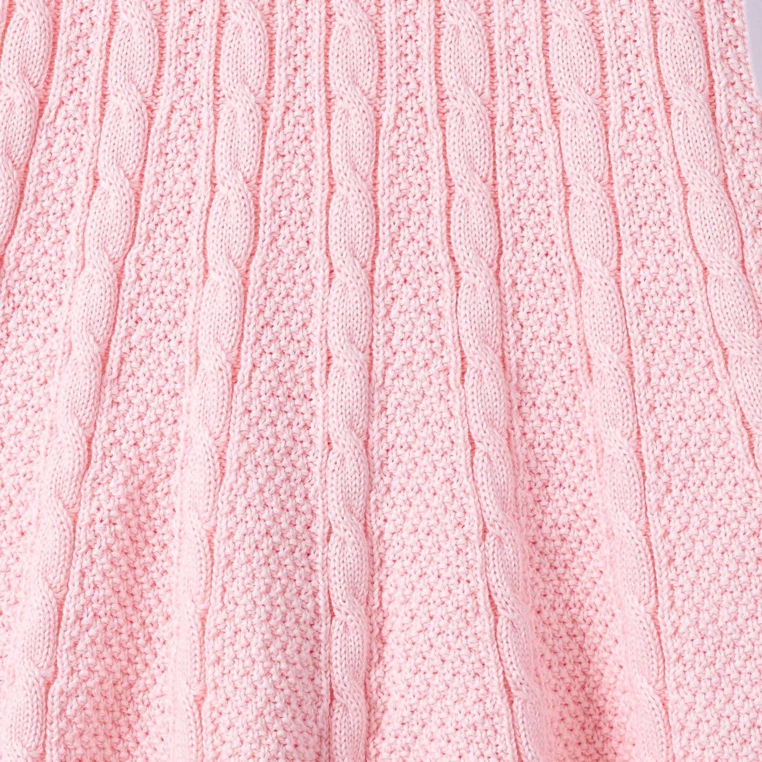Cable Knit Polo Dress In Pink