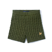 Cable Knit Short In Forest Green