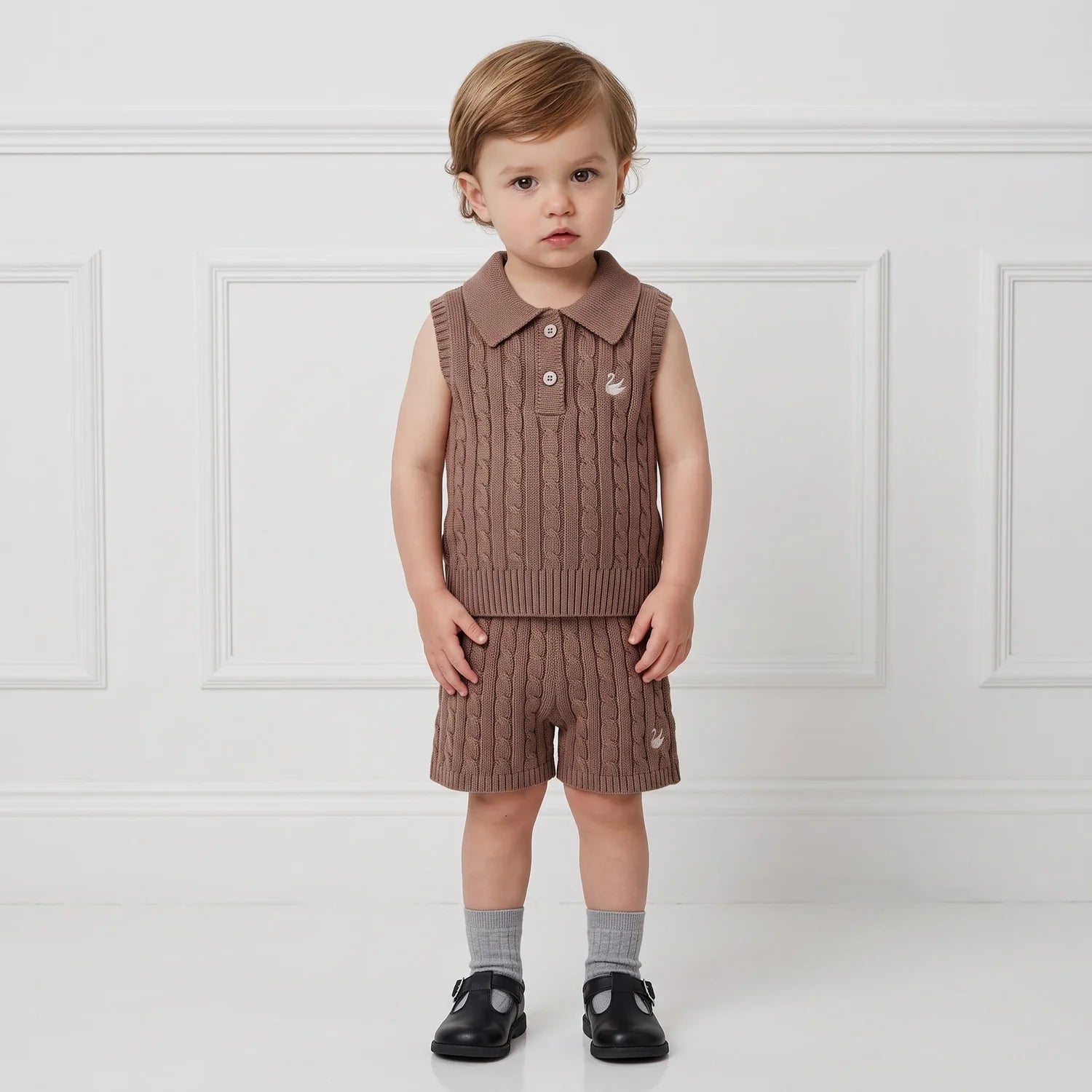 Cable Knit Short In Mocha