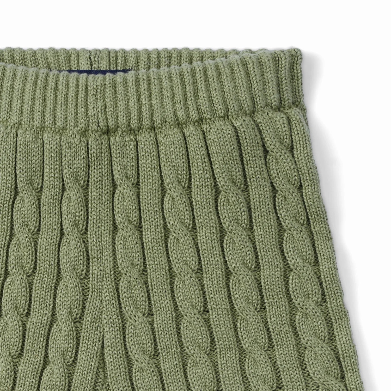 Cable Knit Short In Sage Green