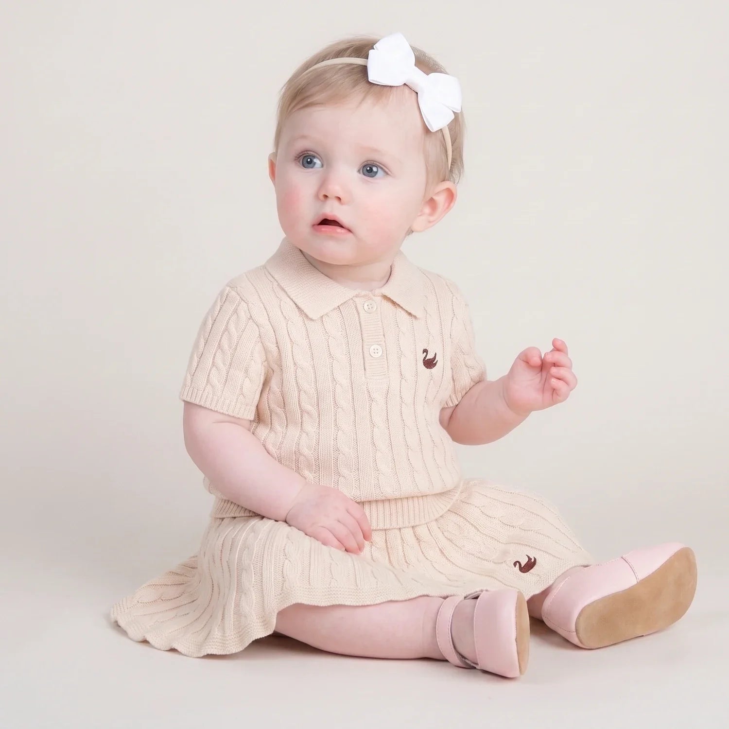 Cable Knit Skirts In Beige