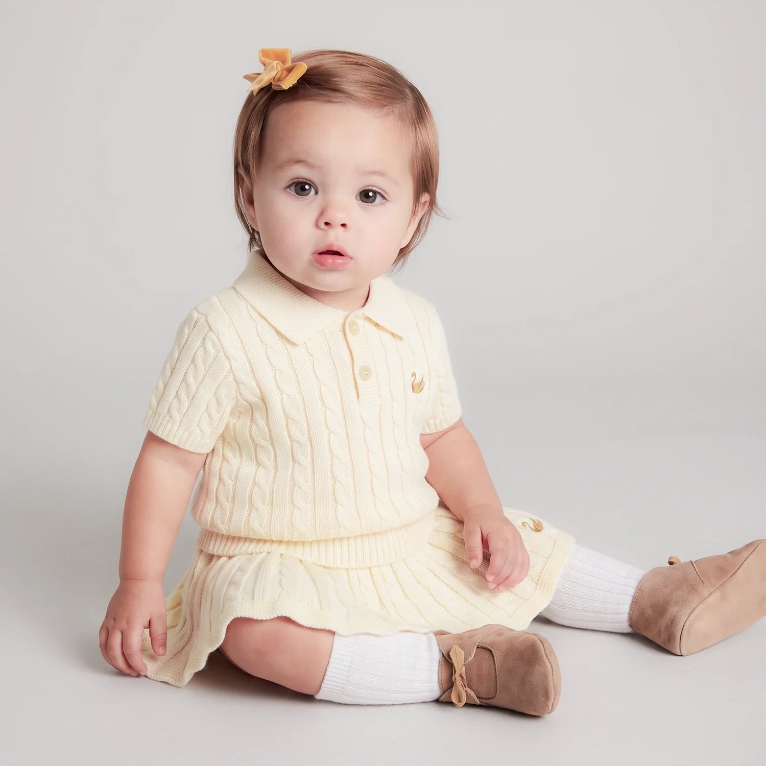Cable Knit Skirts In Cream