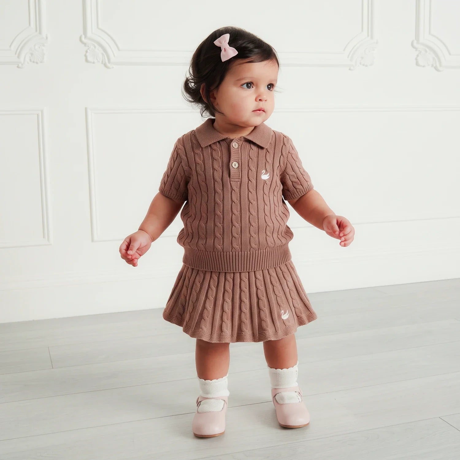 Cable Knit Skirts In Mocha