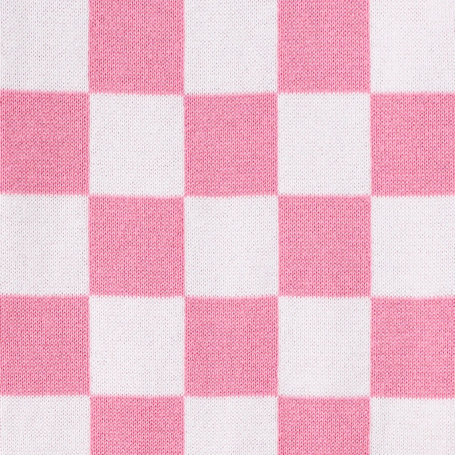 Pink Checker Knit Jogger Pants