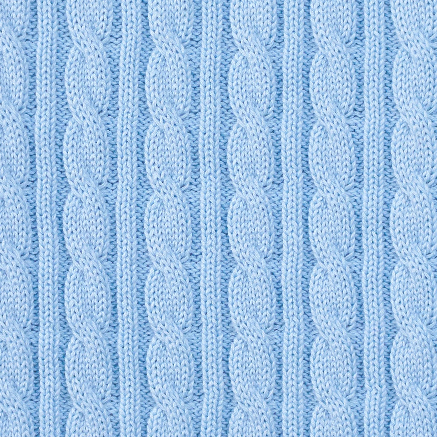 Classic Cable Knit Baby Sweater In Baby Blue