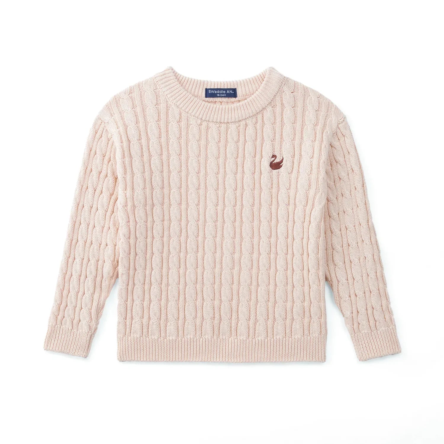 Classic Cable Knit Baby Sweater In Beige