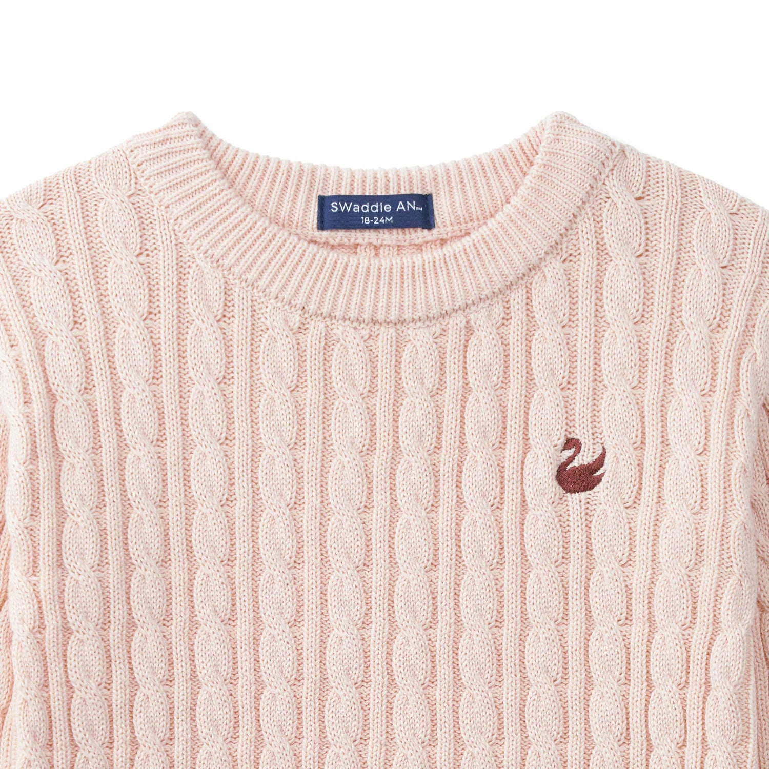 Classic Cable Knit Baby Sweater In Beige