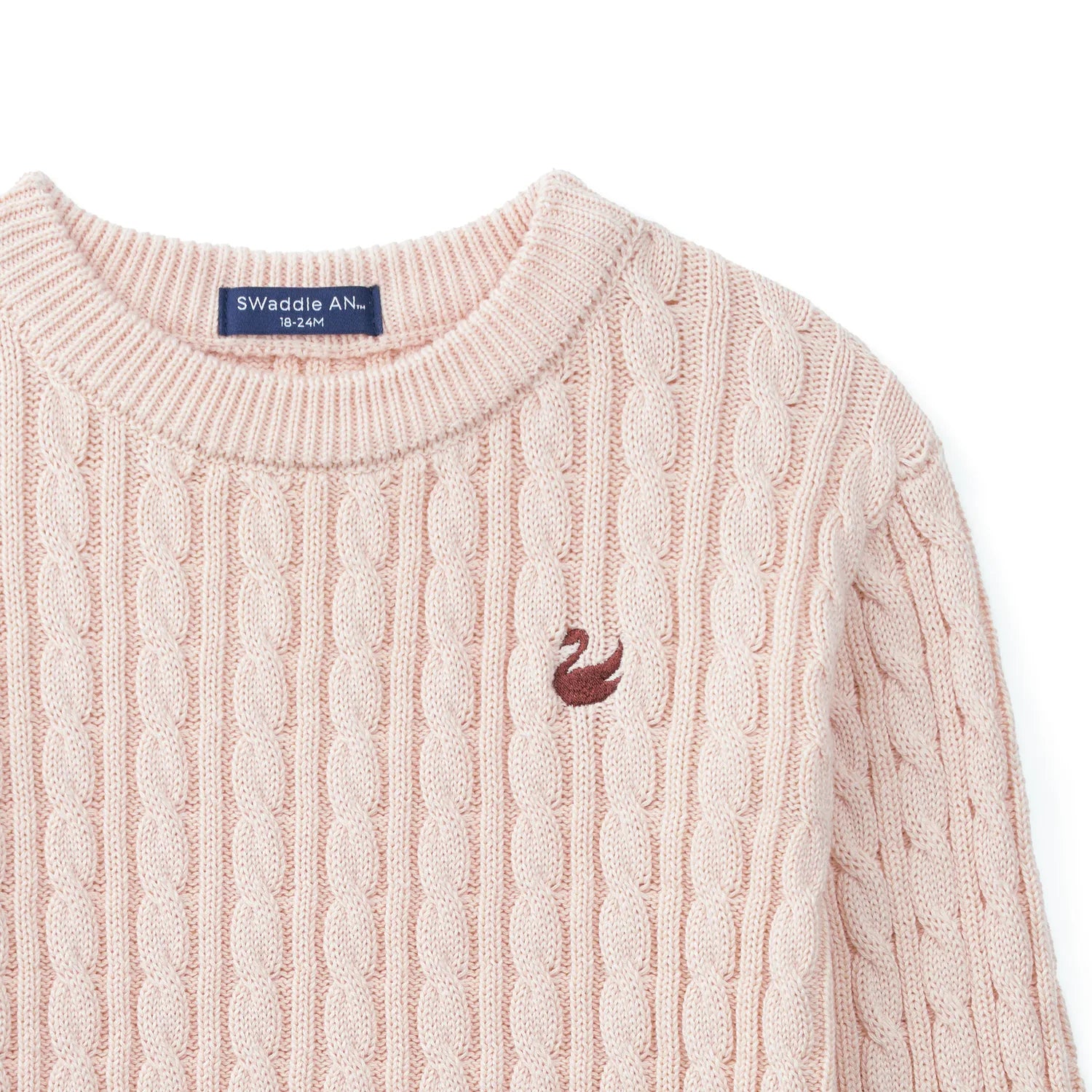 Classic Cable Knit Baby Sweater In Beige