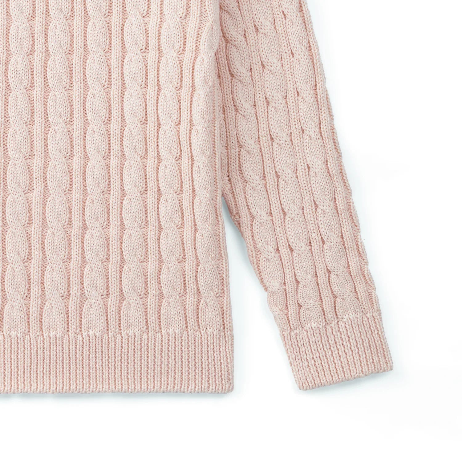 Classic Cable Knit Baby Sweater In Beige