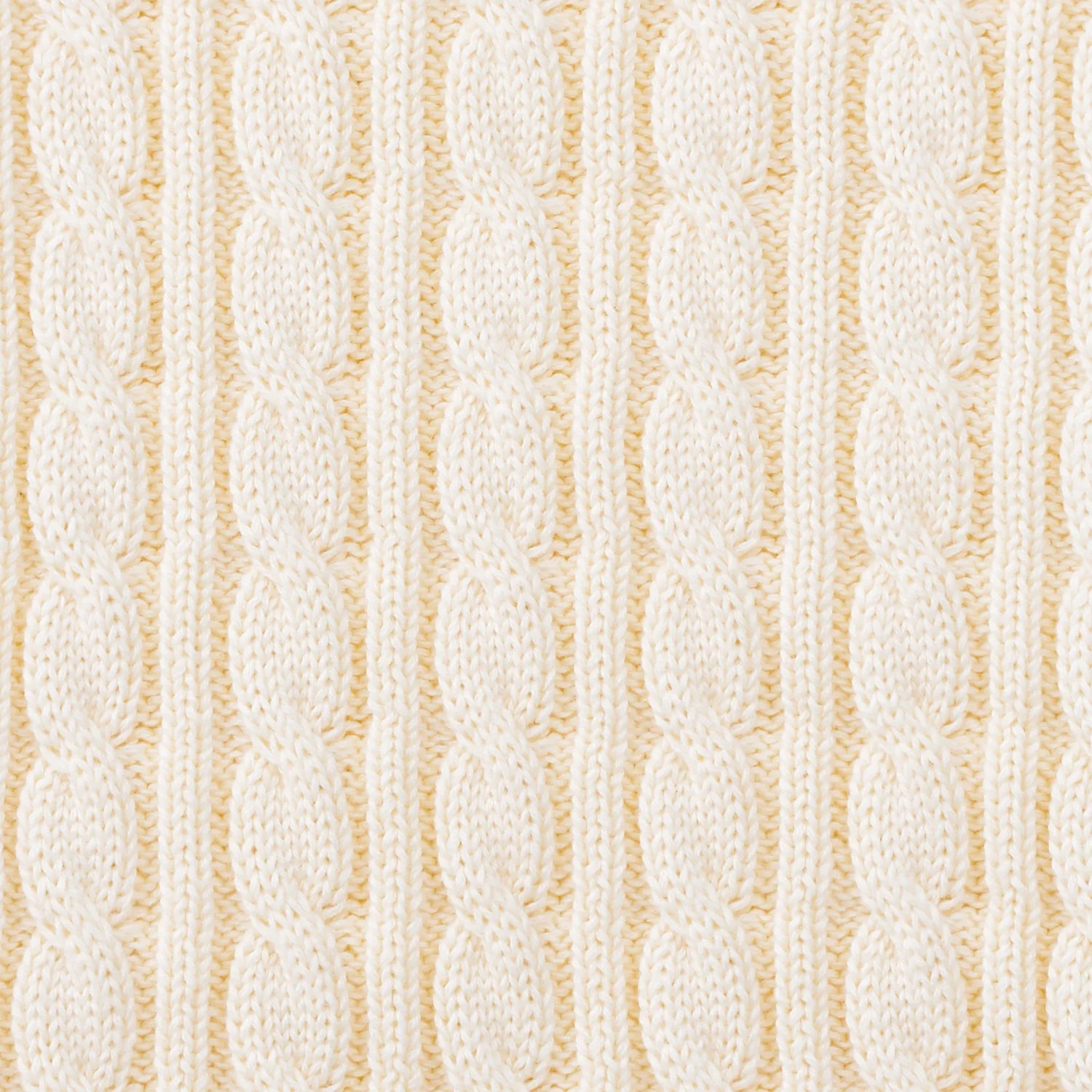 Classic Cable Knit Baby Sweater In Cream