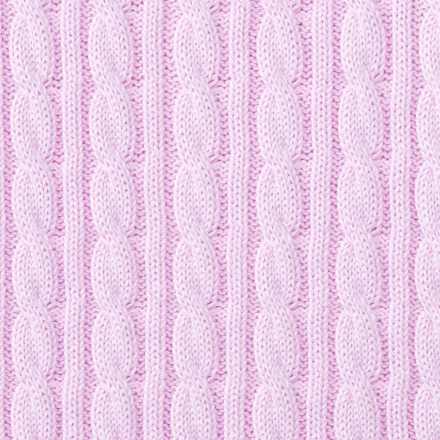Classic Cable Knit Baby Sweater In Lilac
