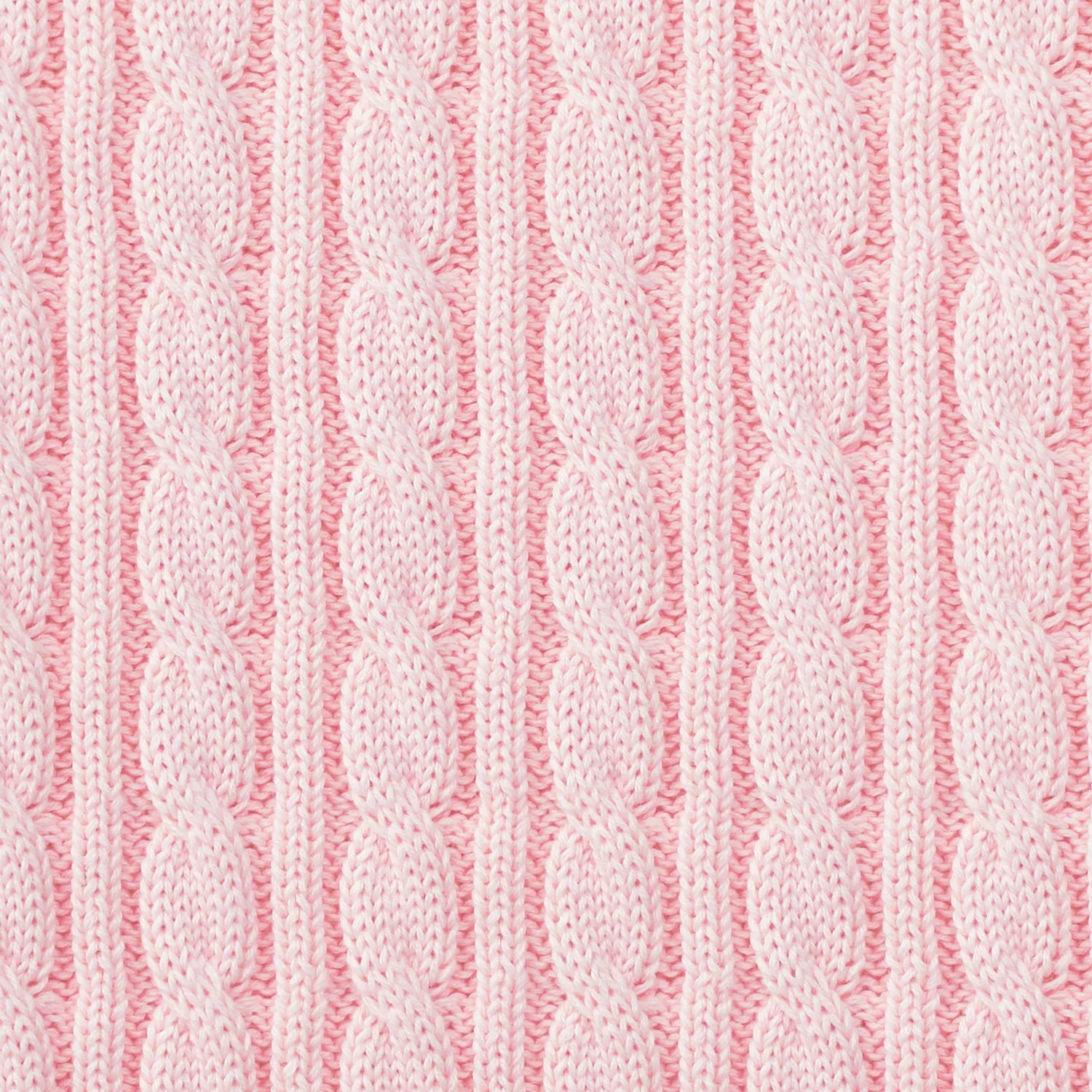 Classic Cable Knit Baby Sweater In Pink