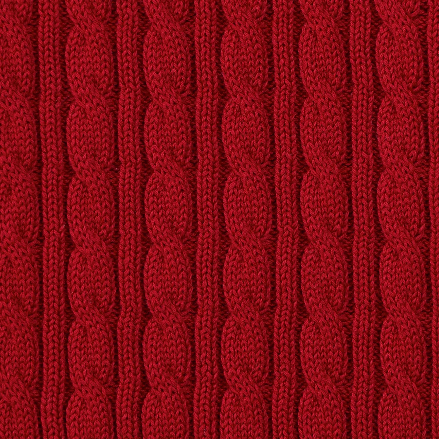 Classic Cable Knit Baby Sweater In Red Xmas