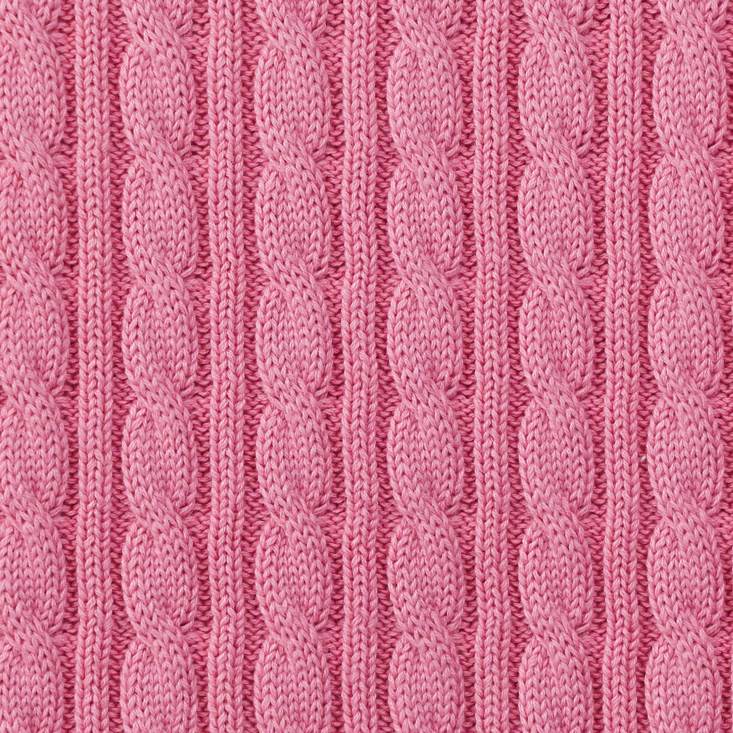 Classic Cable Knit Baby Sweater In Rose Pink