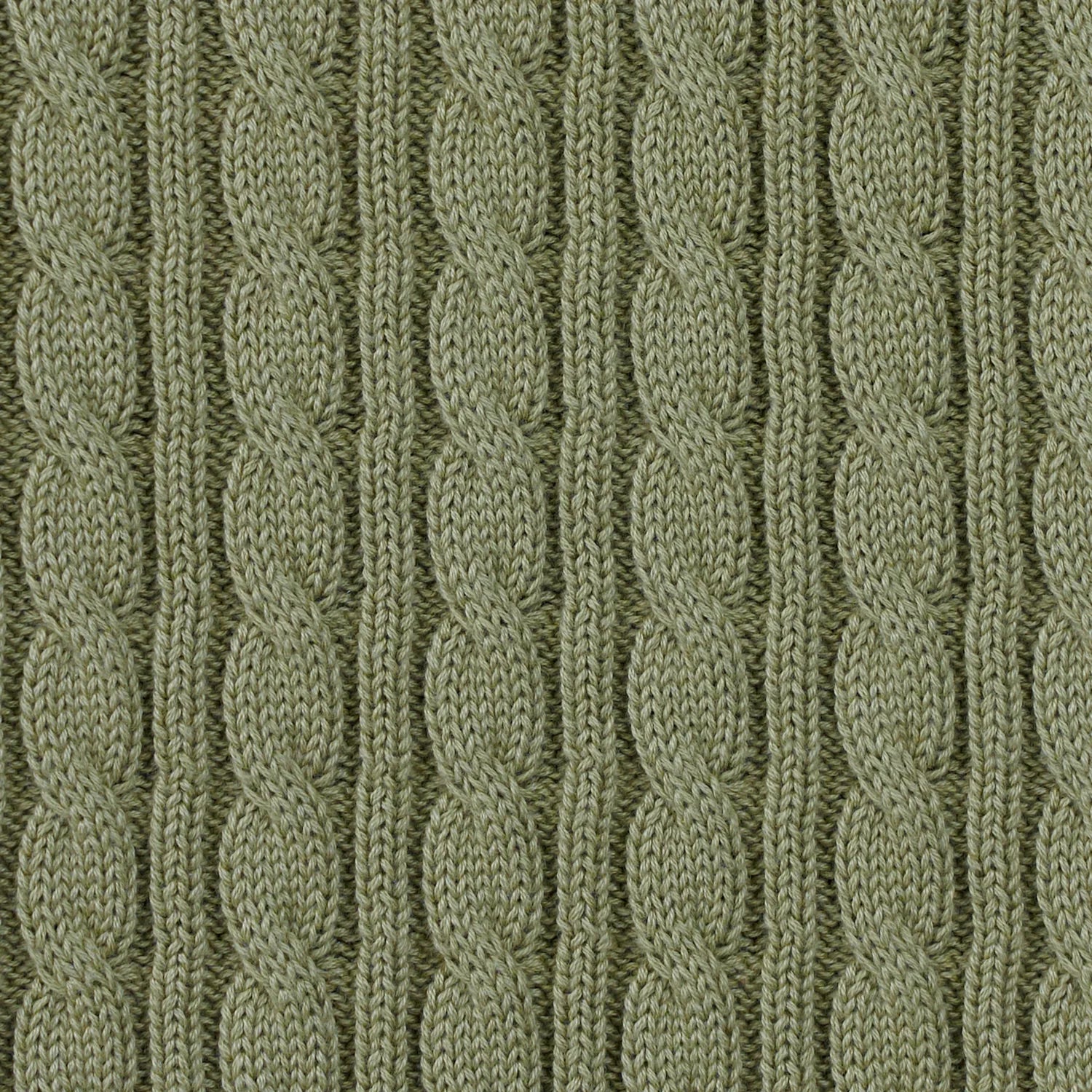 Classic Cable Knit Baby Sweater In Sage Green