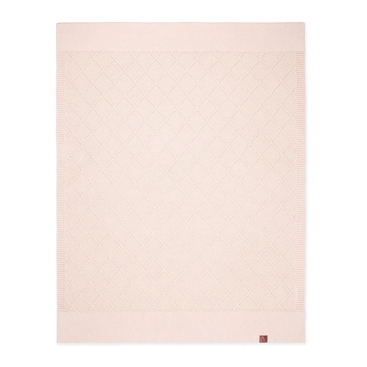Diamond Stitch Baby Knit Blanket In Beige