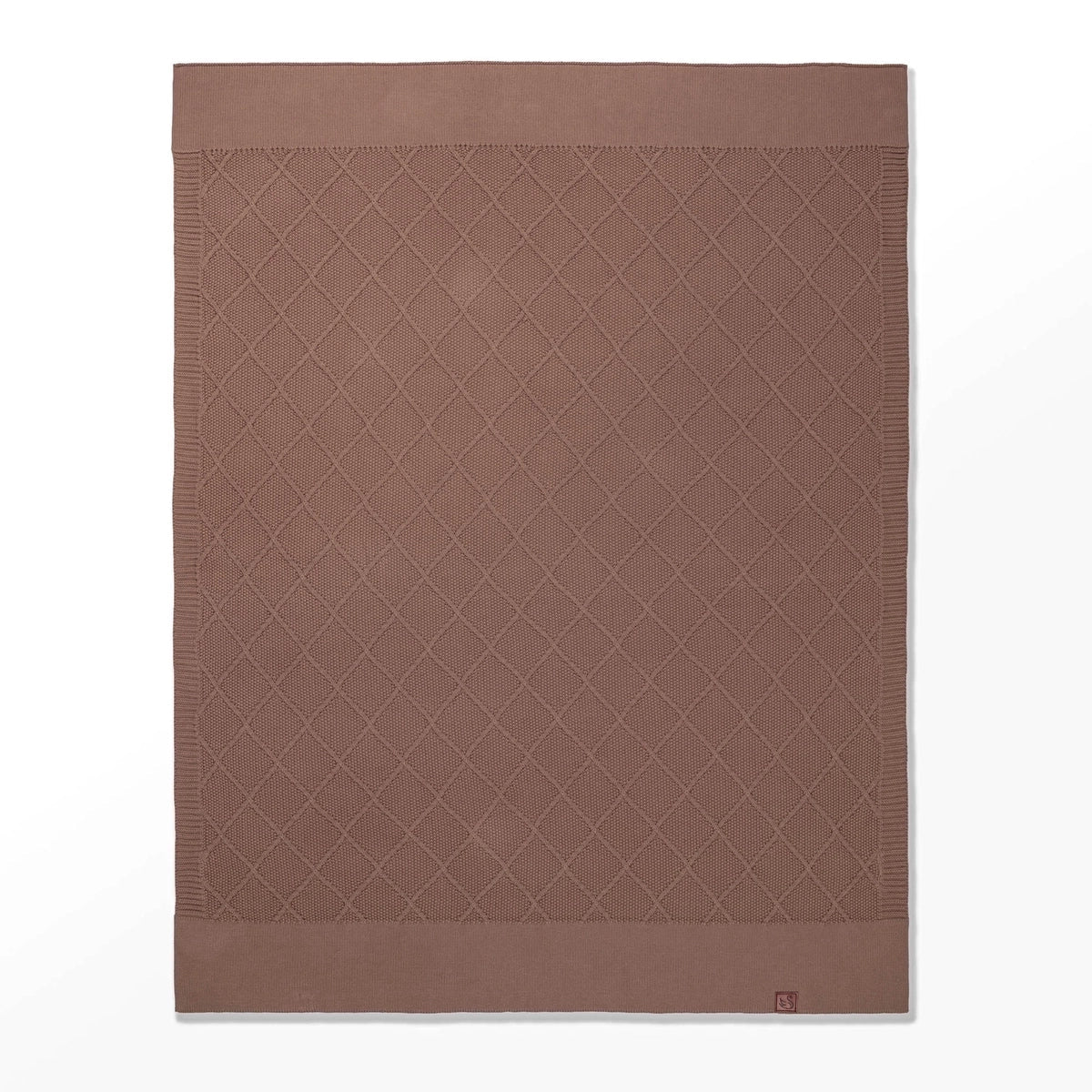 Diamond Stitch Baby Knit Blanket In Mocha