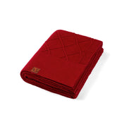Diamond Stitch Baby Knit Blanket In Red Xmas