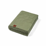Diamond Stitch Baby Knit Blanket In Sage Green