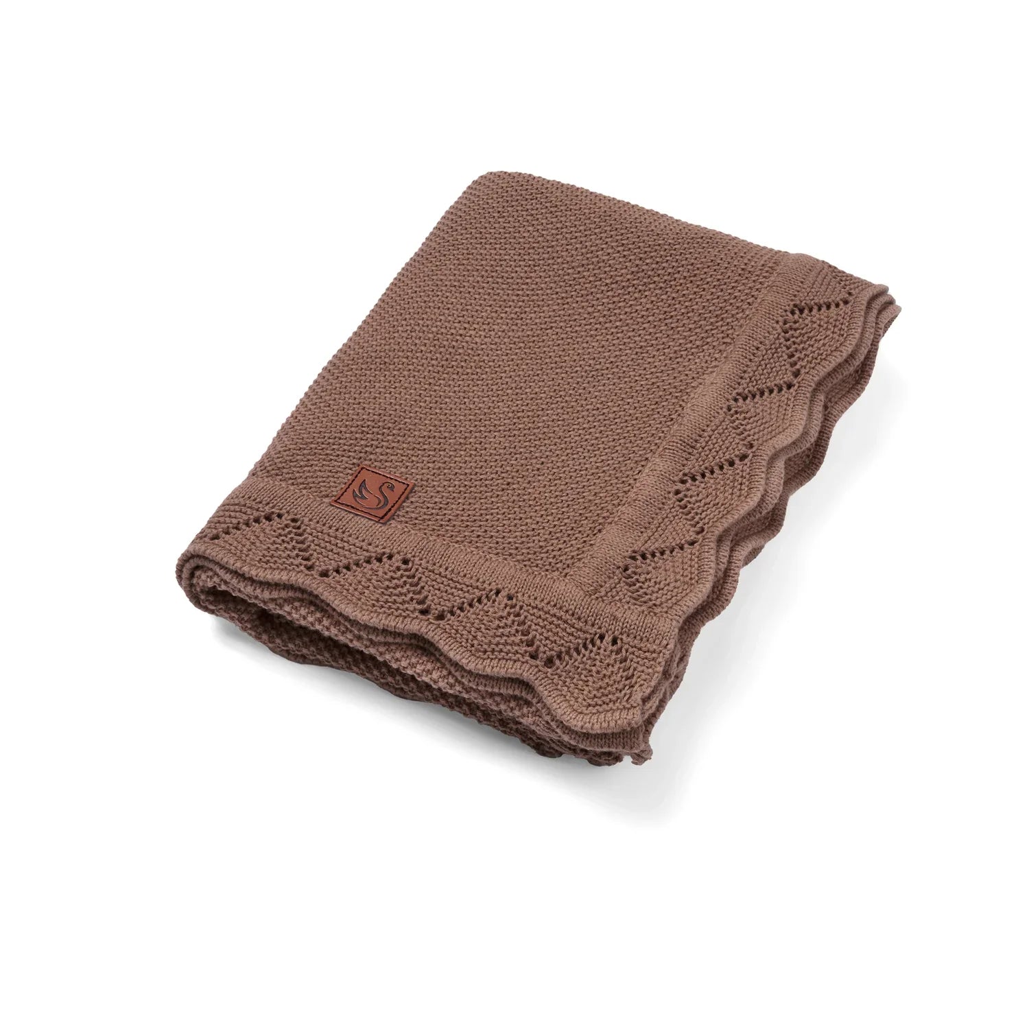 Heirloom Lace Knit Baby Blanket In Mocha