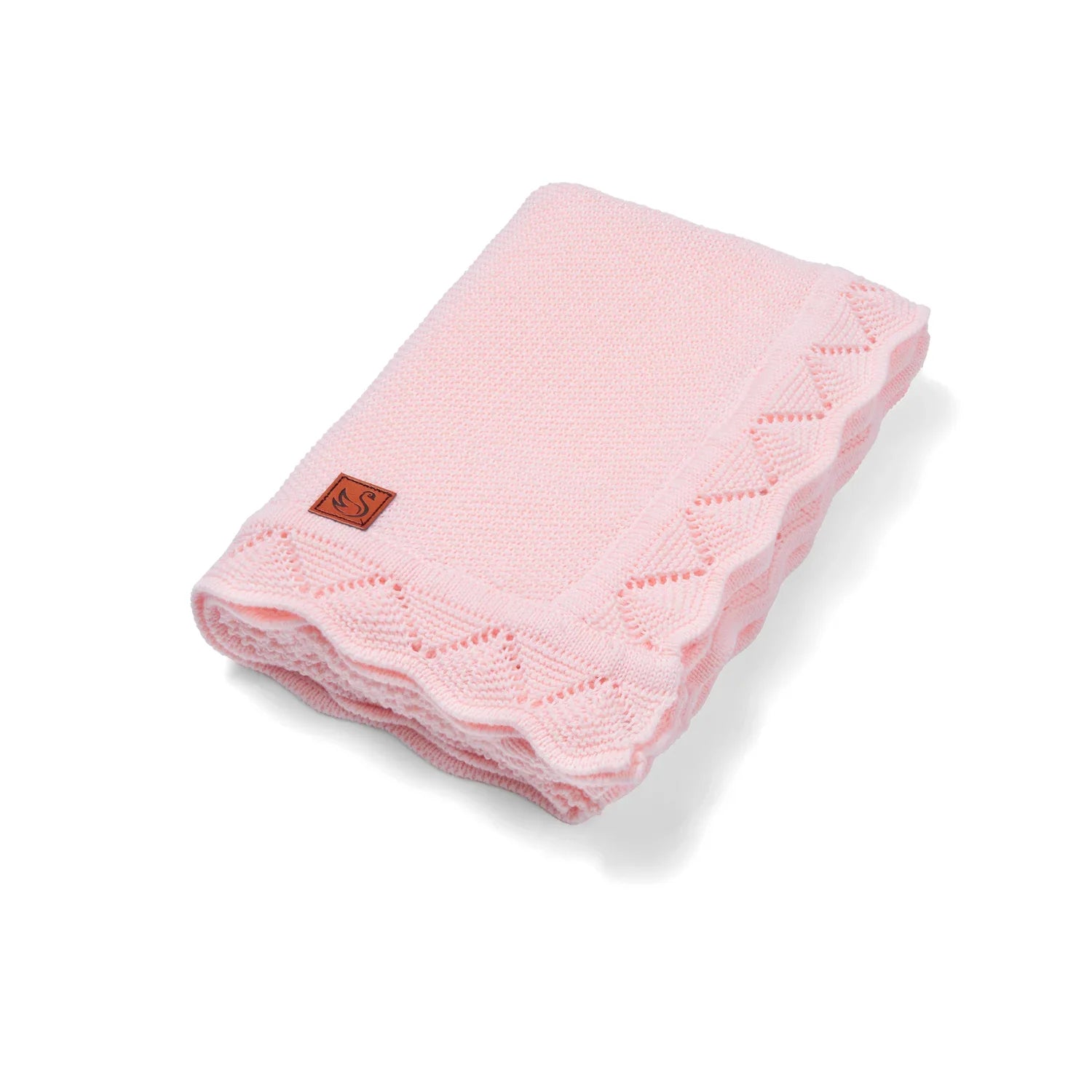 Heirloom Lace Knit Baby Blanket In Pink
