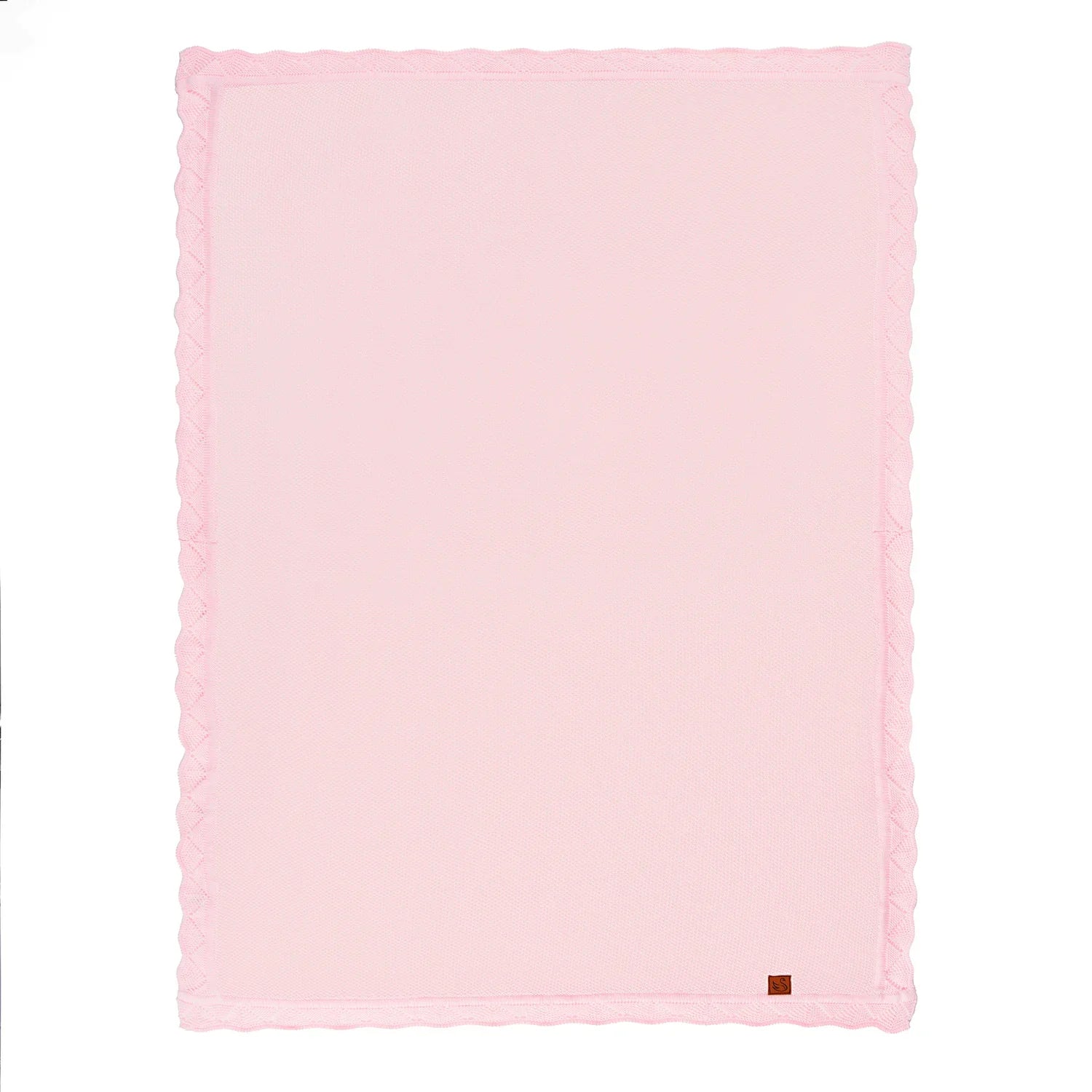 Heirloom Lace Knit Baby Blanket In Pink