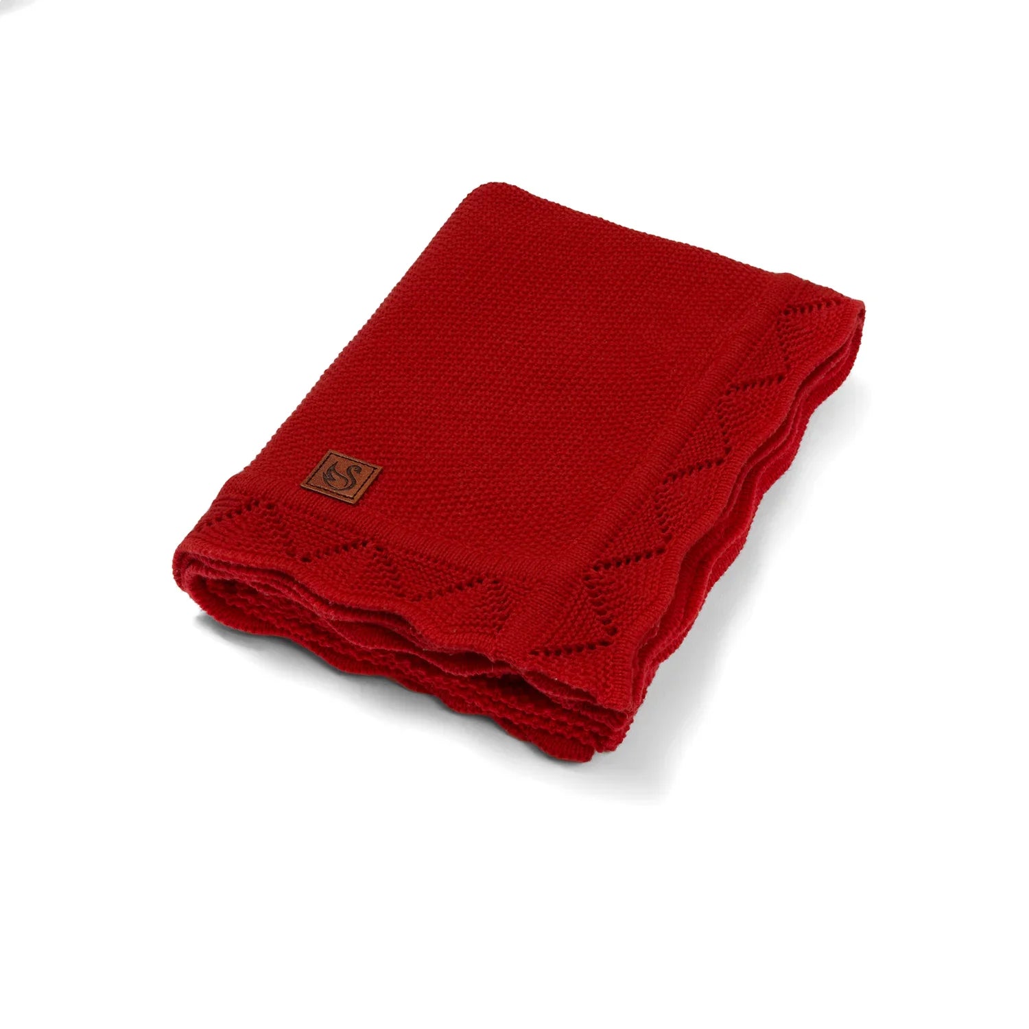 Heirloom Lace Knit Baby Blanket In Red Xmas