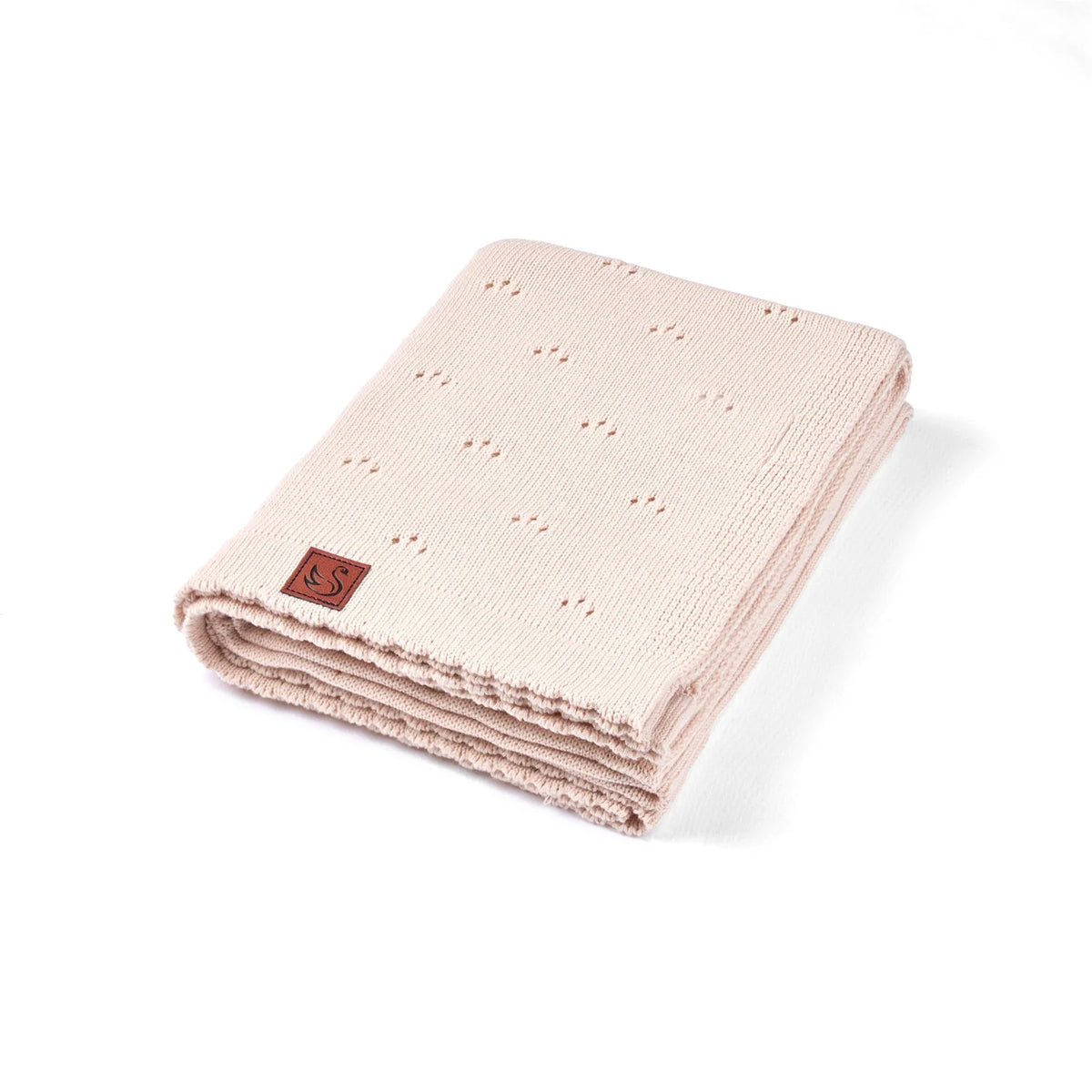 Pointelle Baby Knit Blanket In Beige