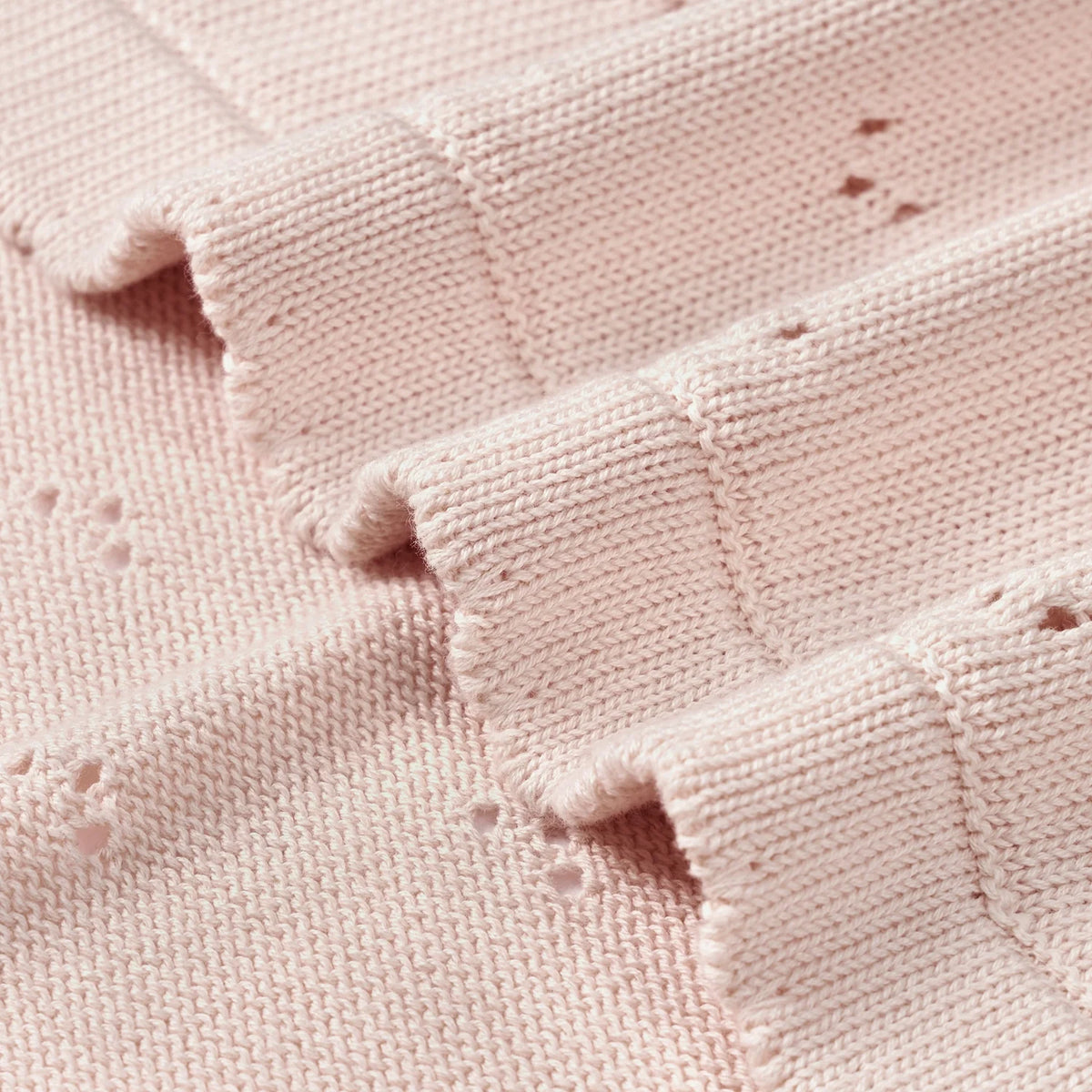 Pointelle Baby Knit Blanket In Beige