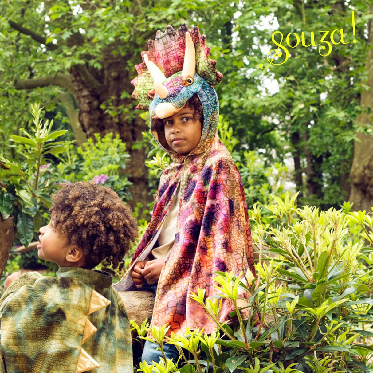 Triceratops Dragon Costume Cape For Kids - Carnival & Festive Use - Sz 4–7 Yrs