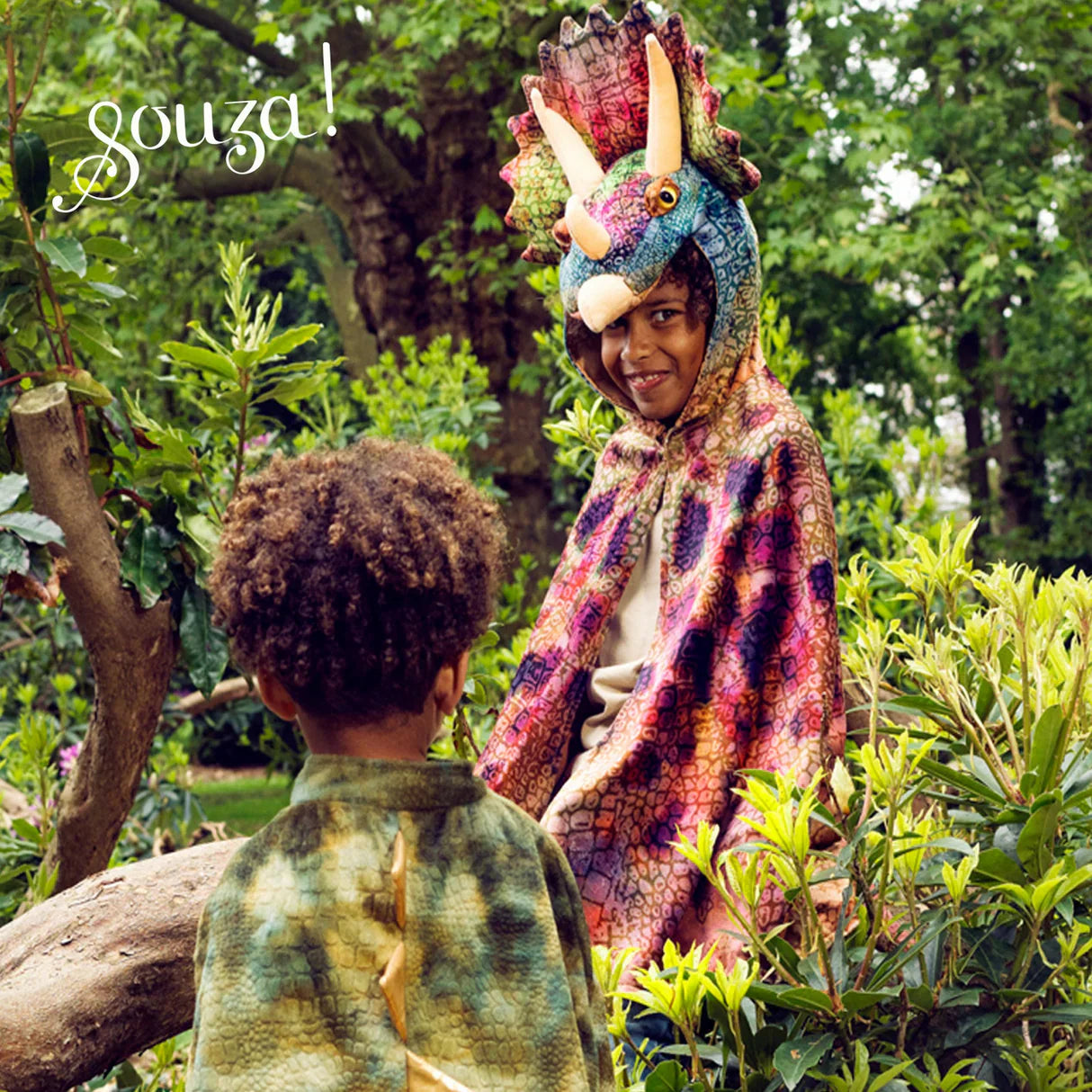 Triceratops Dragon Costume Cape For Kids - Carnival & Festive Use - Sz 4–7 Yrs