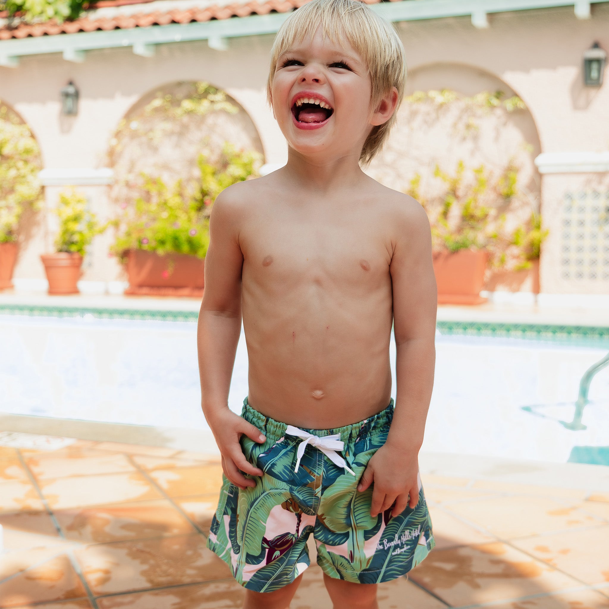 Kids Martinique® Banana Leaf Swim Shorts