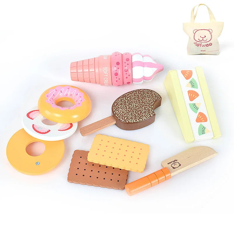 Wooden Pretend Play Food For Children Multivariant