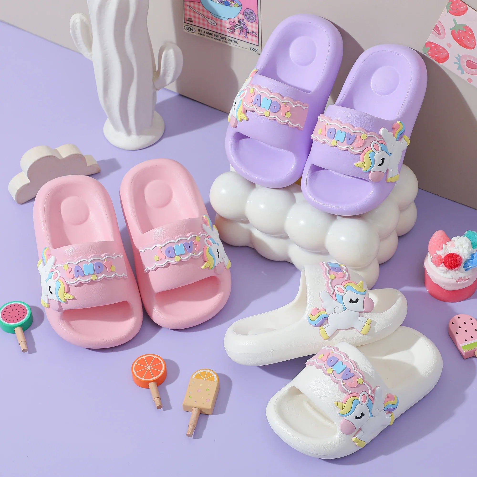 Unicorn Rainbow Slippers Ultra Soft Eva Ages 0-3 Years