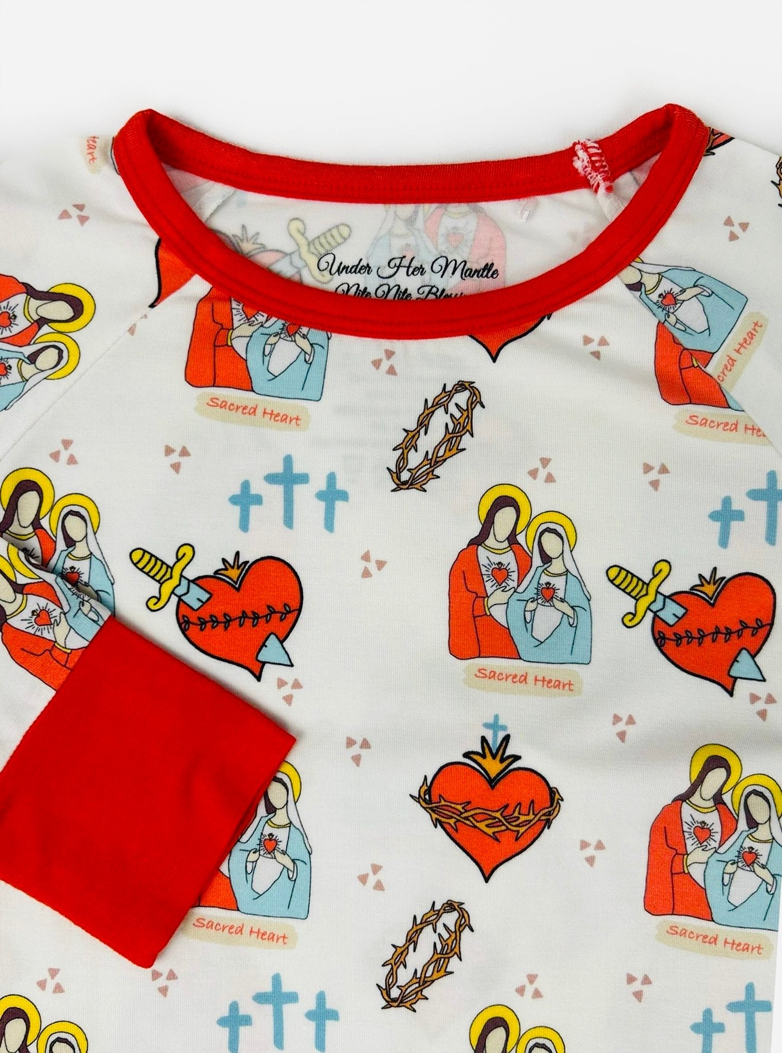 Sacred Heart Of Jesus And Immaculate Heart Of Mary Two Piece Kids Pajamas