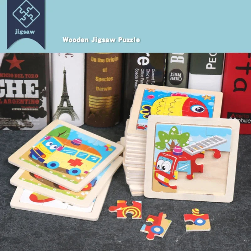 9pcs Wooden Toy Jigsaw Multivariant