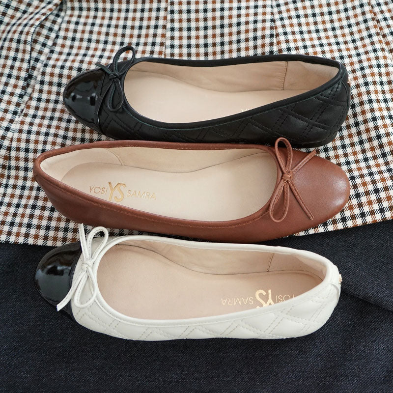 Sadie Ballet Flat In Brown Nappa Leather