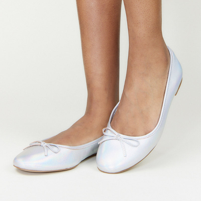 Sadie Ballet Flat In Iridescent Leather