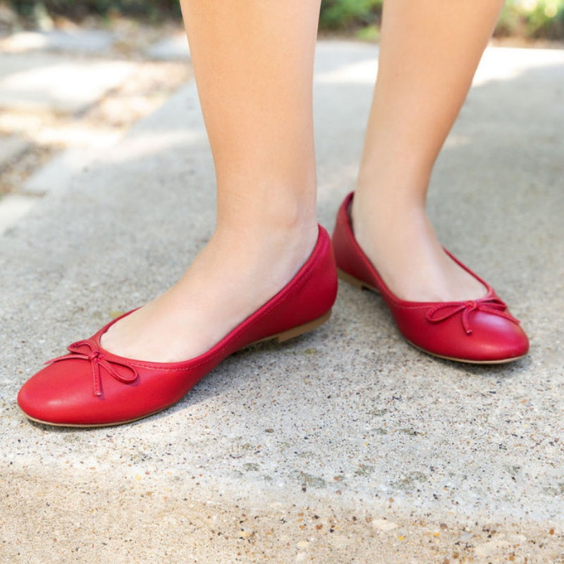 Sadie Ballet Flat In Red Nappa Leather